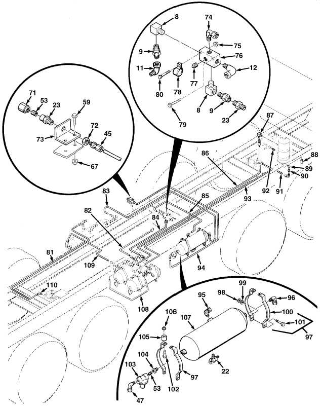 FIG.196 CHASSIS AIR TANKS, LINES AND FITTINGS - M984A1 (SHEET 3 OF 15)